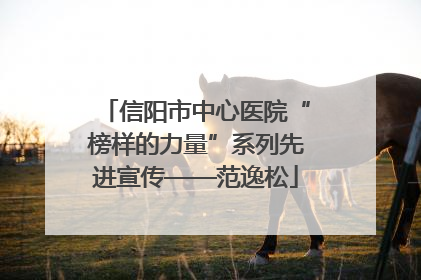 信阳市中心医院“榜样的力量”系列先进宣传——范逸松